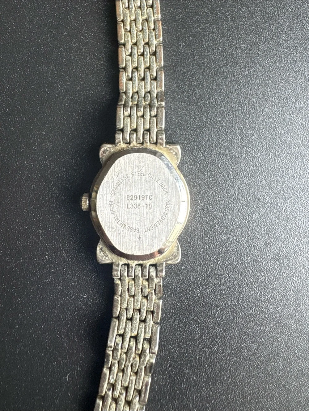Silver Crystal Accent Women's Bracelet Watch measurements shown non running